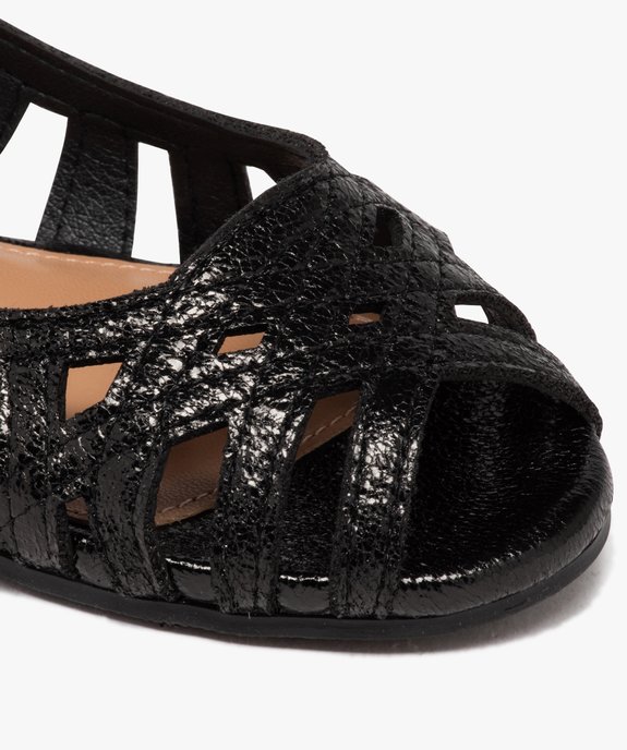 Ballerines fille unies effet métallisé avec bout ouvert vue6 - GEMO (ENFANT) - GEMO