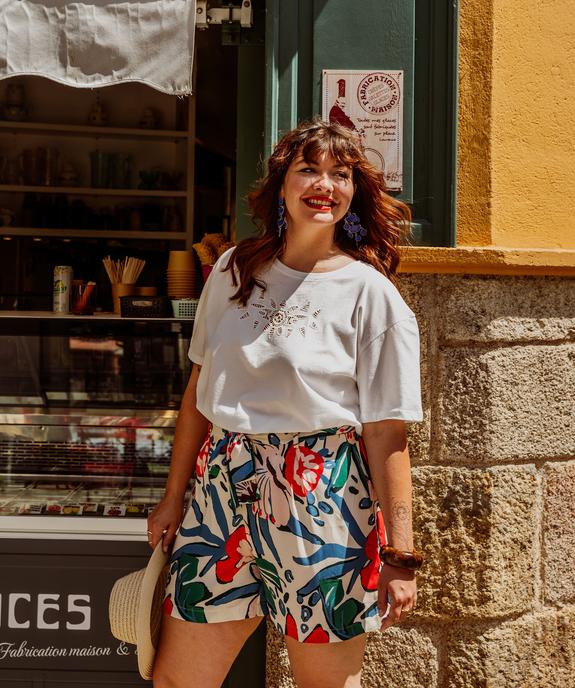 Short fluide à motifs fleuris femme grande taille vue1 - GEMO (G TAILLE) - GEMO