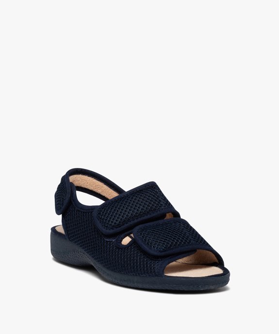 Sandales confort femme à brides unies en textile vue2 - GEMO (CONFORT) - GEMO