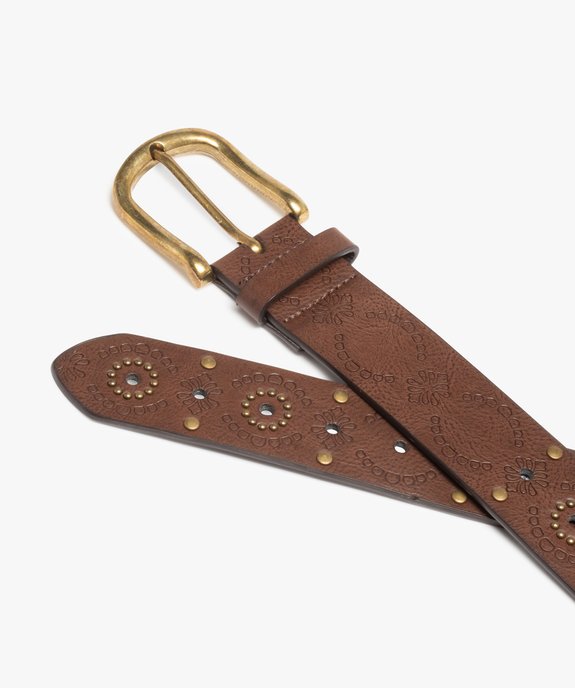 Ceinture femme look boho avec perforations et clous vue2 - GEMO (ACCESS) - GEMO