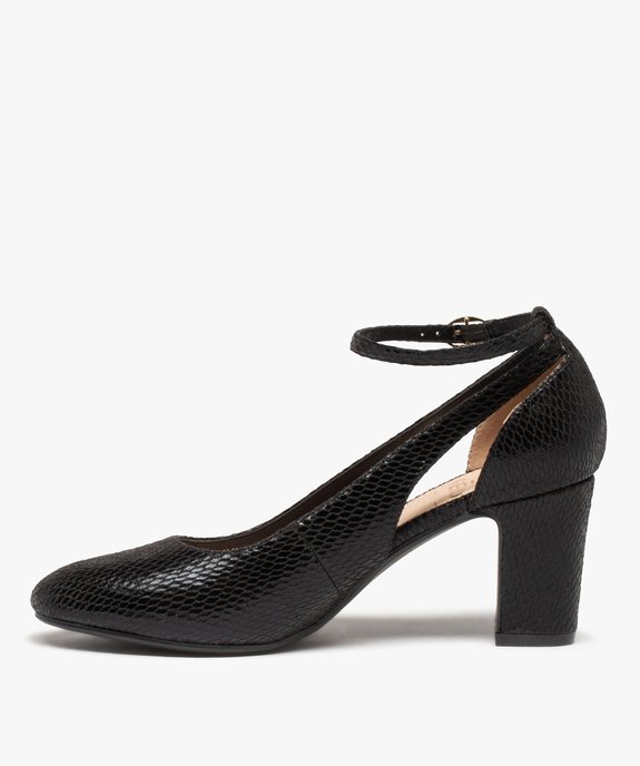 Escarpins femme unis imitation serpent vue3 - GEMO(URBAIN) - GEMO