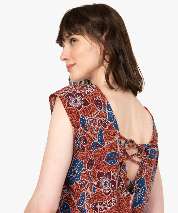 Combi-short femme imprimé en maille froissée vue3 - GEMO(FEMME PAP) - GEMO