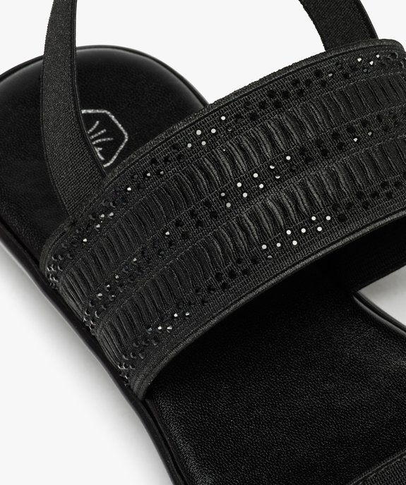 Sandales femme à larges brides élastiques et strass vue6 - GEMO (CASUAL) - GEMO