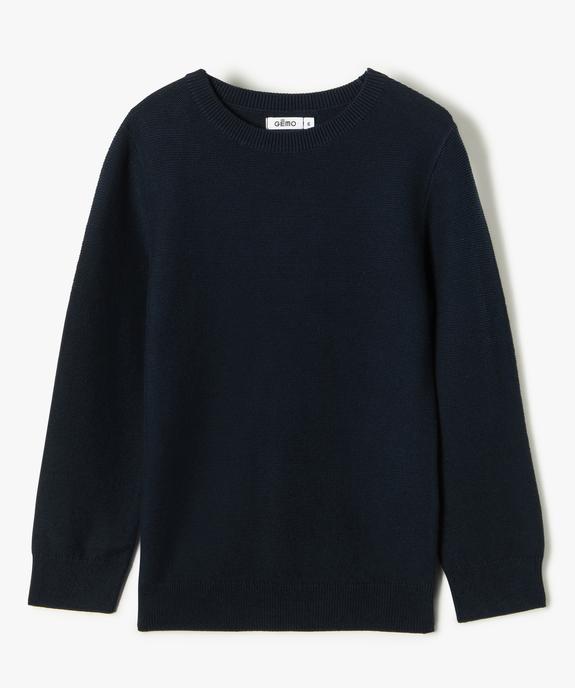 Pull en coton à col rond garçon vue1 - GEMO (ENFANT) - GEMO