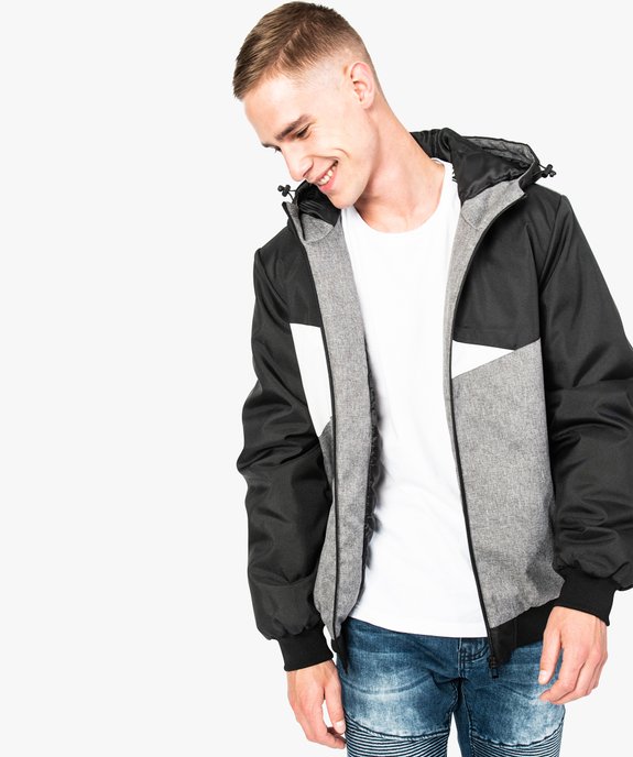 Blouson graphique tricolore en nylon vue1 - GEMO (HOMME) - GEMO