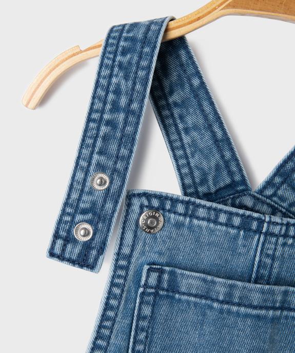 Salopette en jean avec entrejambe zippé bébé garçon vue4 - GEMO(BEBE DEBT) - GEMO