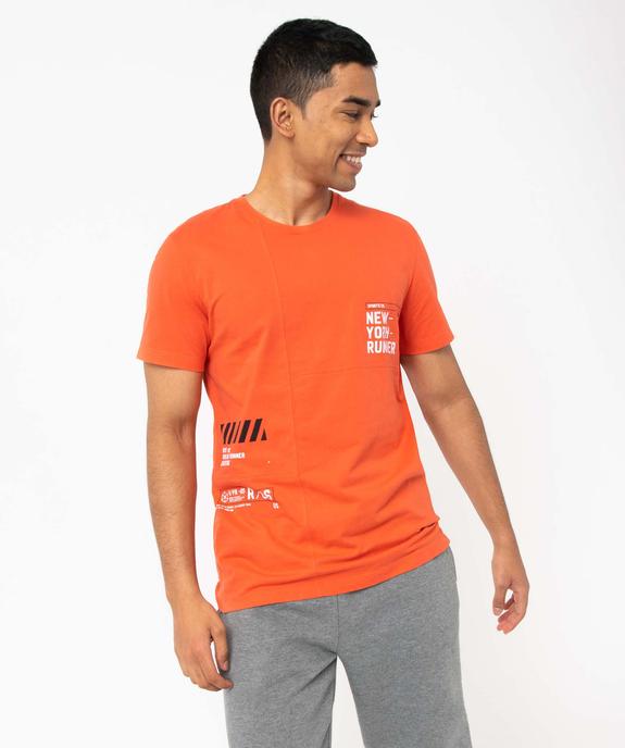Tee-shirt homme à manches courtes look streetwear vue1 - GEMO (HOMME) - GEMO