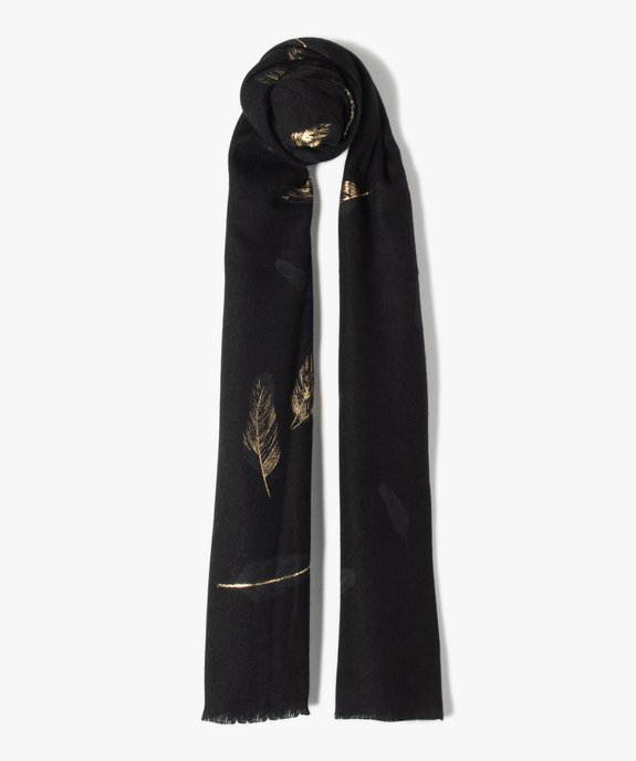 Écharpe femme longue et douce imprimée plumes brillantes vue1 - GEMO (ACCESS) - GEMO