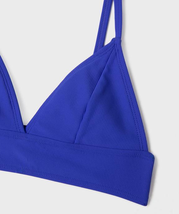 Maillot de bain 2 pièces en maille côtelée unie fille vue2 - GEMO (JUNIOR) - GEMO