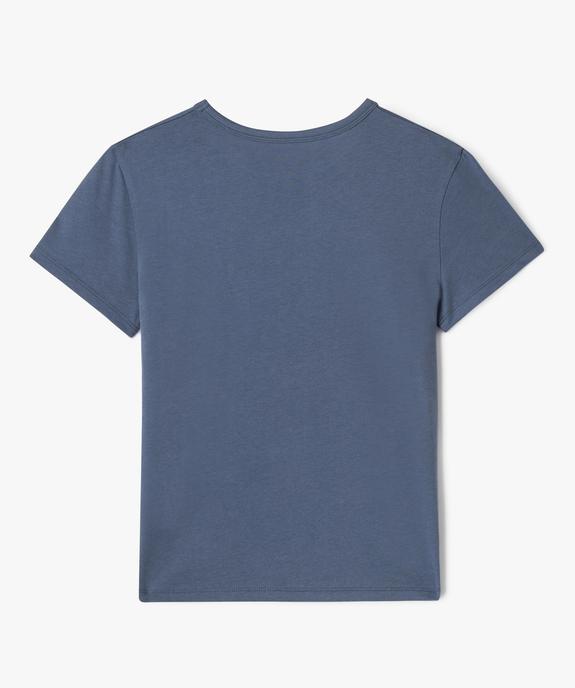 Tee-shirt manches courtes avec inscription fille vue3 - GEMO 4G FILLE - GEMO