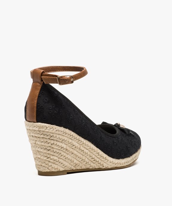 Ballerines femme en broderie anglaise à talon compensé en corde vue4 - GEMO(URBAIN) - GEMO