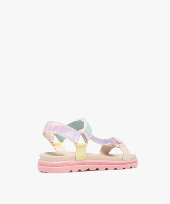 Sandales fille à brides vernies et à scratch vue4 - GEMO (ENFANT) - GEMO