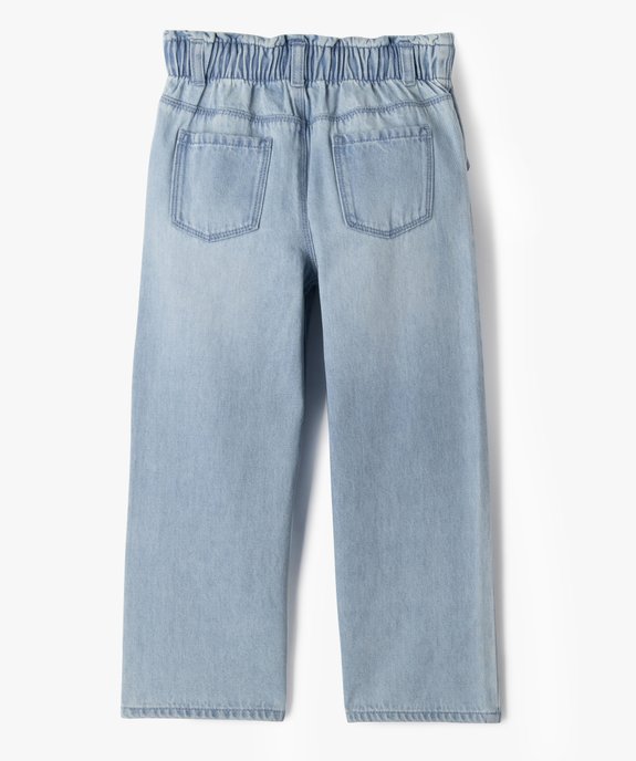 Jean wide leg avec ceinture élastique ajustable fille vue9 - GEMO (ENFANT) - GEMO