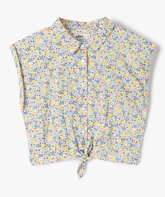 Chemise fille à manches courtes nouée dans le bas vue2 - GEMO (ENFANT) - GEMO