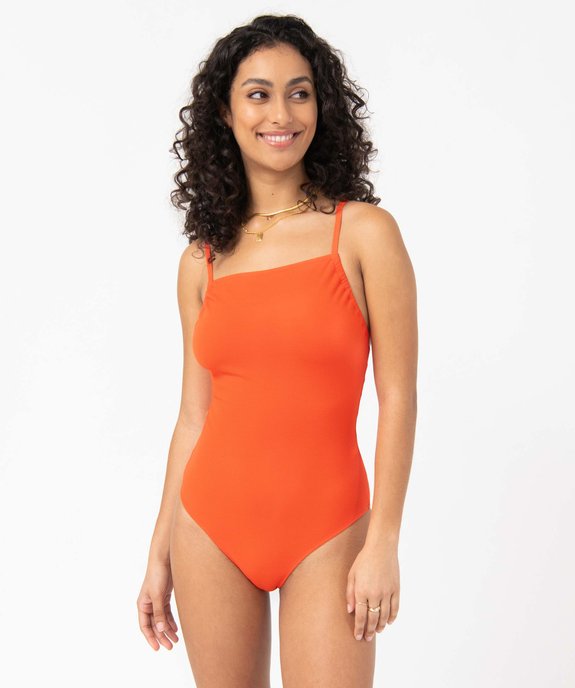 Maillot de bain femme une pièce en maille texturée vue2 - GEMO 4G FEMME - GEMO