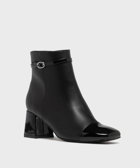 Boots zippées à bout carré et talon trapèze femme vue2 - FOLLOW ME G4G - GEMO