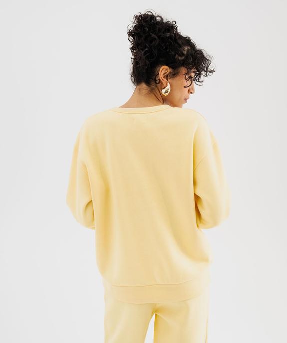 Sweat à col rond en molleton uni femme vue3 - GEMO 4G FEMME - GEMO