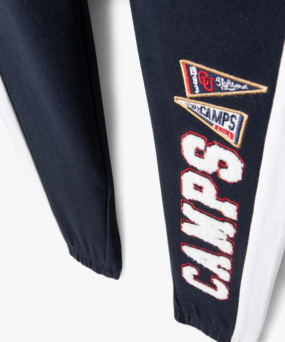 Pantalon de jogging garçon bicolore avec motif brodé - Camps United vue3 - CAMPS UNITED - GEMO