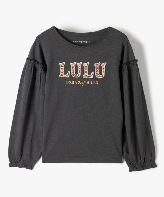 Tee-shirt fille avec inscription brodée sur le buste— LuluCastagnette vue1 - LULUCASTAGNETTE - GEMO