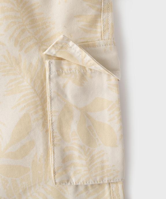 Bermuda cargo en toile de coton imprimé jungle garçon vue3 - GEMO (JUNIOR) - GEMO