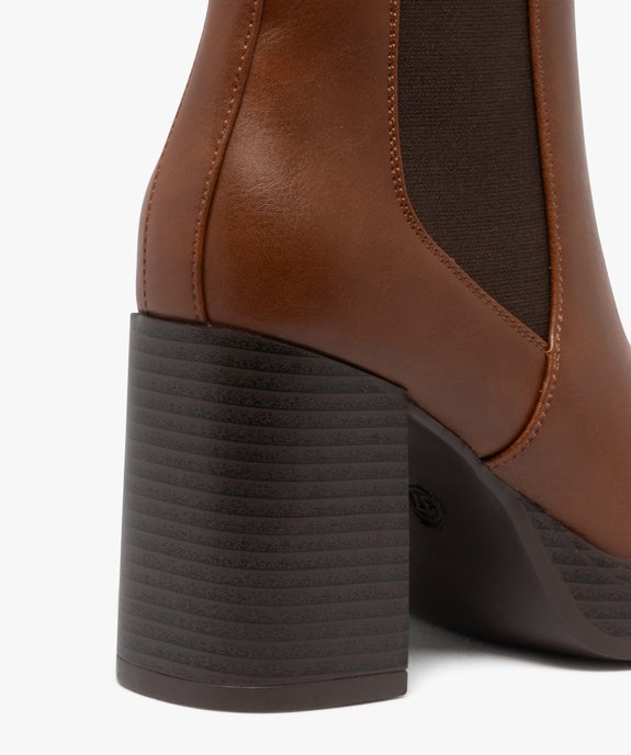 Boots femme à talon flare et semelle plateforme avec bout carré vue7 - FOLLOW ME - GEMO