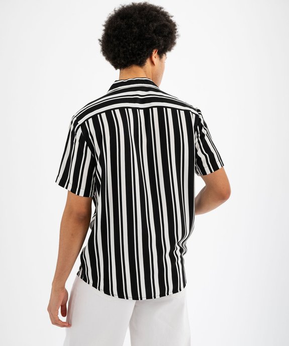 Chemise manches courtes et col cubain en viscose rayée homme vue3 - GEMO 4G HOMME - GEMO