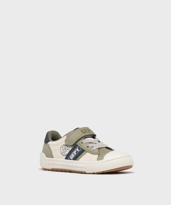 Baskets à scratch avec empiècements contrastants garçon - Gepy vue2 - GEPY - GEMO