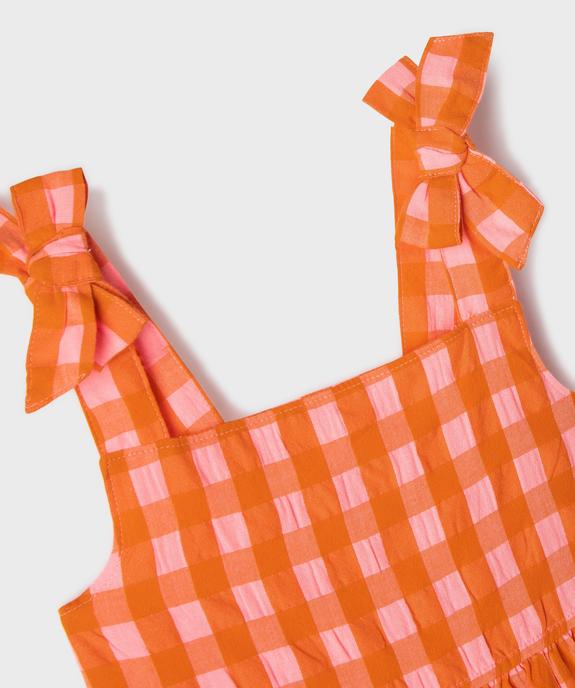 Robe à carreaux avec volants et noeud sur les bretelles fille vue2 - GEMO (ENFANT) - GEMO