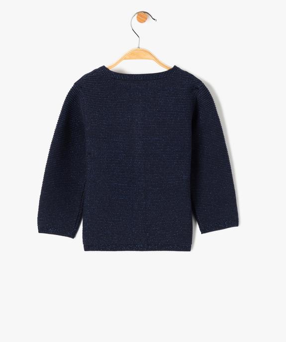 Gilet bébé fille à col rond en maille pailletée vue3 - GEMO(BEBE DEBT) - GEMO