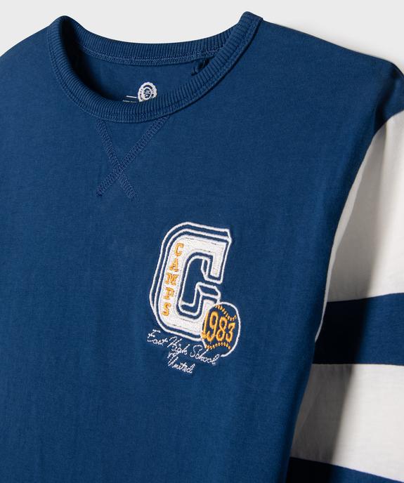 Tee-shirt manches longues look sport garçon - Camps United vue2 - CAMPS GEMO FOR GOOD - GEMO