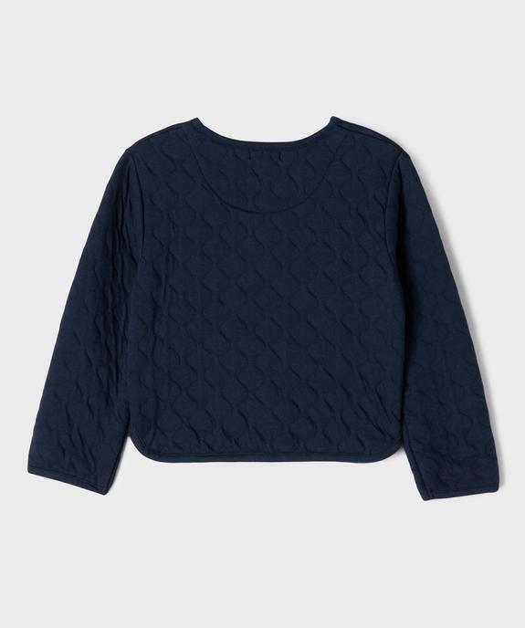 Sweat zippé en matière matelassée fille - LuluCastagnette vue4 - LULUCASTAGNETTE - GEMO