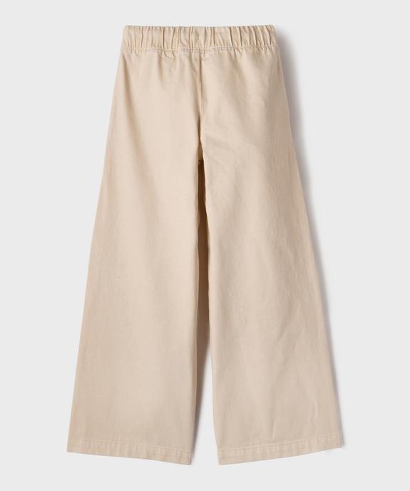 Jean large avec taille élastique ajustable fille vue3 - GEMO (JUNIOR) - GEMO