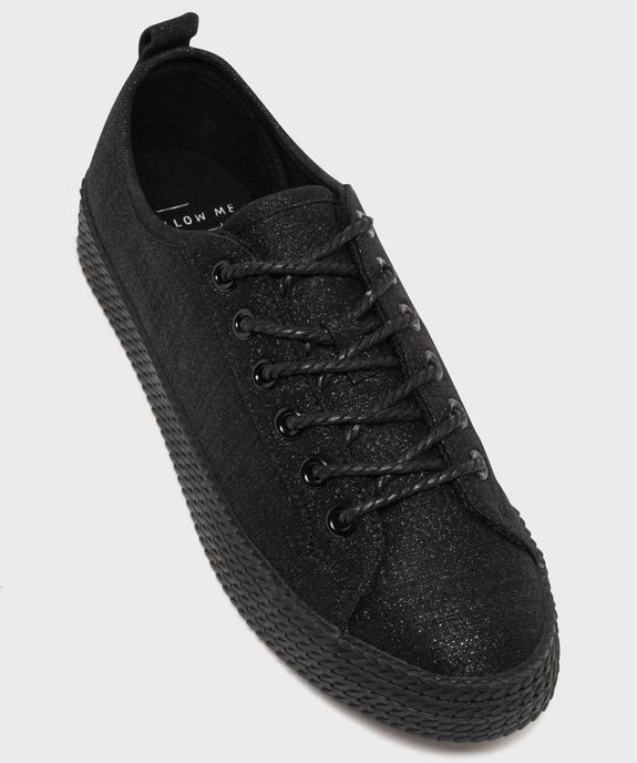 Baskets en toile à lacets avec épaisse semelle femme vue5 - FOLLOW ME G4G - GEMO