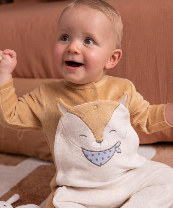 Pyjama en velours ouvert devant motif renard bébé garçon vue4 - GEMO 4G BEBE - GEMO