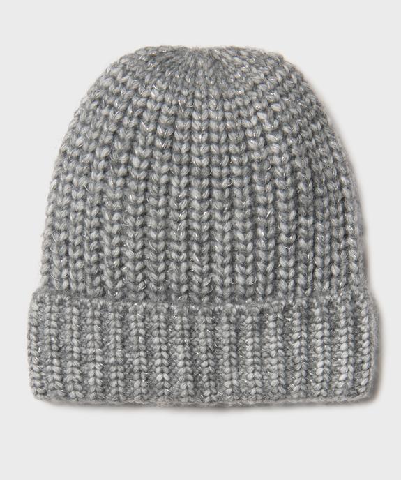 Bonnet en grosse maille côtelée pailletée femme vue1 - GEMO (ACCESS) - GEMO