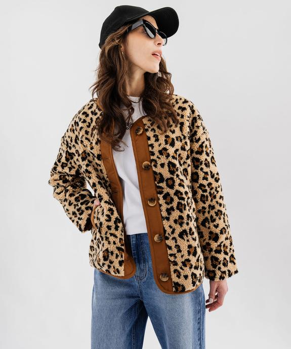 Veste en sherpa à motifs tachetés femme vue2 - GEMO(FEMME PAP) - GEMO