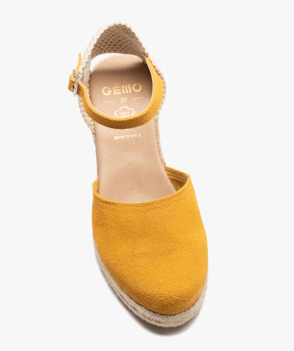 Sandales femme compensées dessus cuir uni vue5 - GEMO(URBAIN) - GEMO