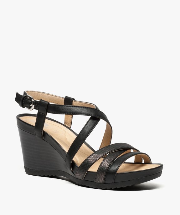 Sandales femme avec brides et talon compensé - Geox vue2 - GEOX - GEMO