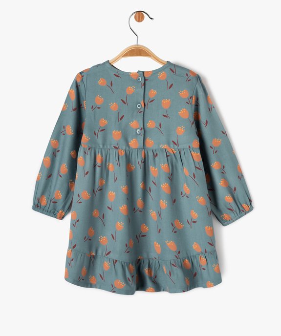 Robe à manches longues à motifs fleuris bébé fille vue3 - GEMO(BEBE DEBT) - GEMO