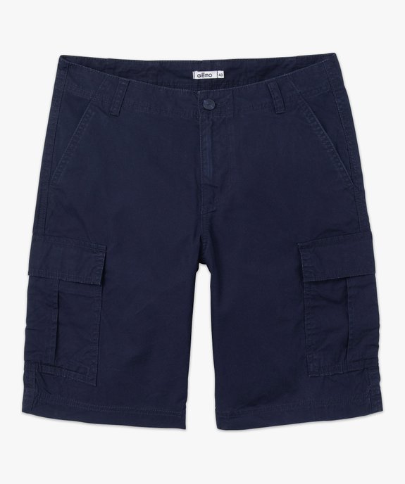 Bermuda cargo en toile homme vue8 - GEMO 4G HOMME - GEMO