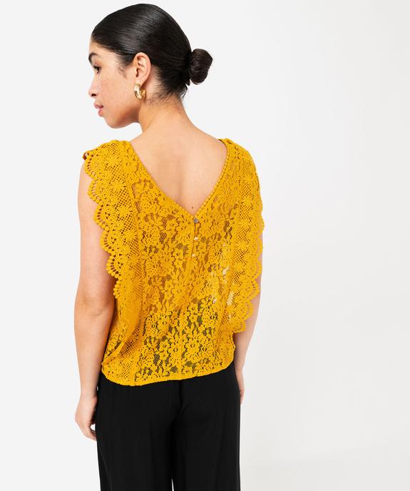 Blouse sans manches encolure V en dentelle et crochet femme vue3 - GEMO(FEMME PAP) - GEMO