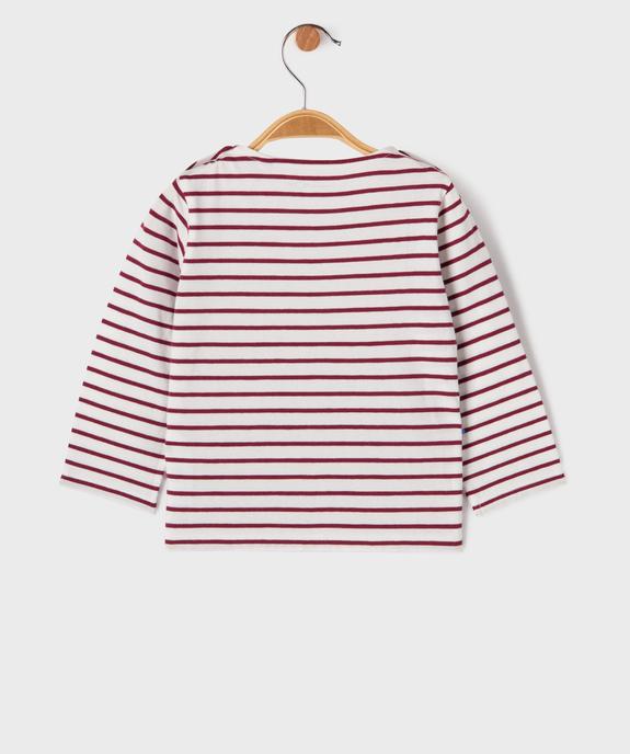 Tee-shirt manches longues rayé à broderie dorée bébé fille - LuluCastagnette vue3 - LULU CASTAGNETTE G4G D - GEMO