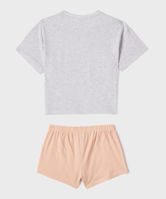 Pyjashort en jersey de coton imprimé haut loose fille - Kuromi  vue3 - HELLO KITTY - GEMO