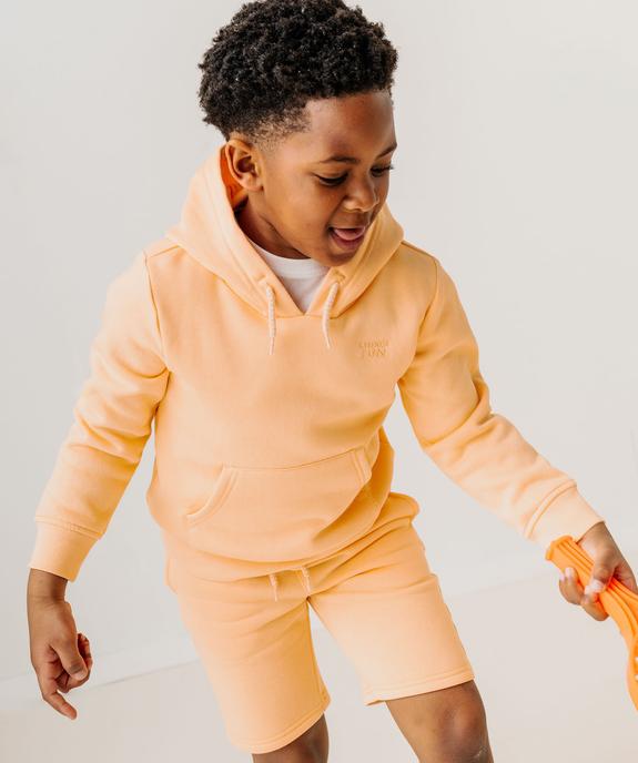 Sweat à capuche et poche kangourou uni garçon vue9 - GEMO (ENFANT) - GEMO