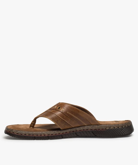 Sandales homme à entredoigt avec dessus en cuir vue3 - GEMO (CASUAL) - GEMO