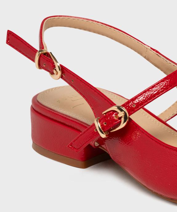 Escarpins à large talon plat et bout pointu vernis femme vue6 - FOLLOW ME - GEMO