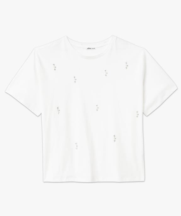 Tee-shirt manches courtes coupe large à strass femme grande taille vue4 - GEMO (G TAILLE) - GEMO