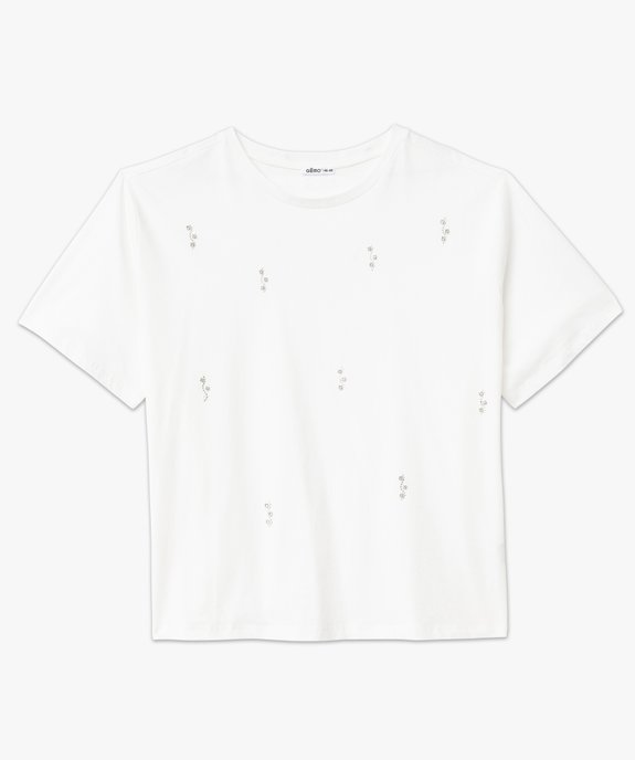 Tee-shirt manches courtes coupe large à strass femme grande taille vue4 - GEMO (G TAILLE) - GEMO