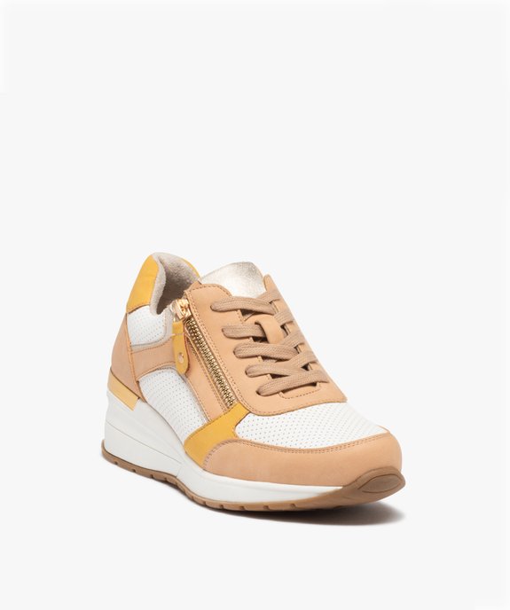Baskets femme compensées fermeture lacets et zip vue3 - GEMO (SPORTSWR) - GEMO