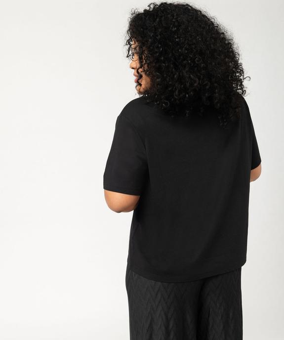 Tee-shirt manches courtes coupe large à strass femme grande taille vue3 - GEMO (G TAILLE) - GEMO